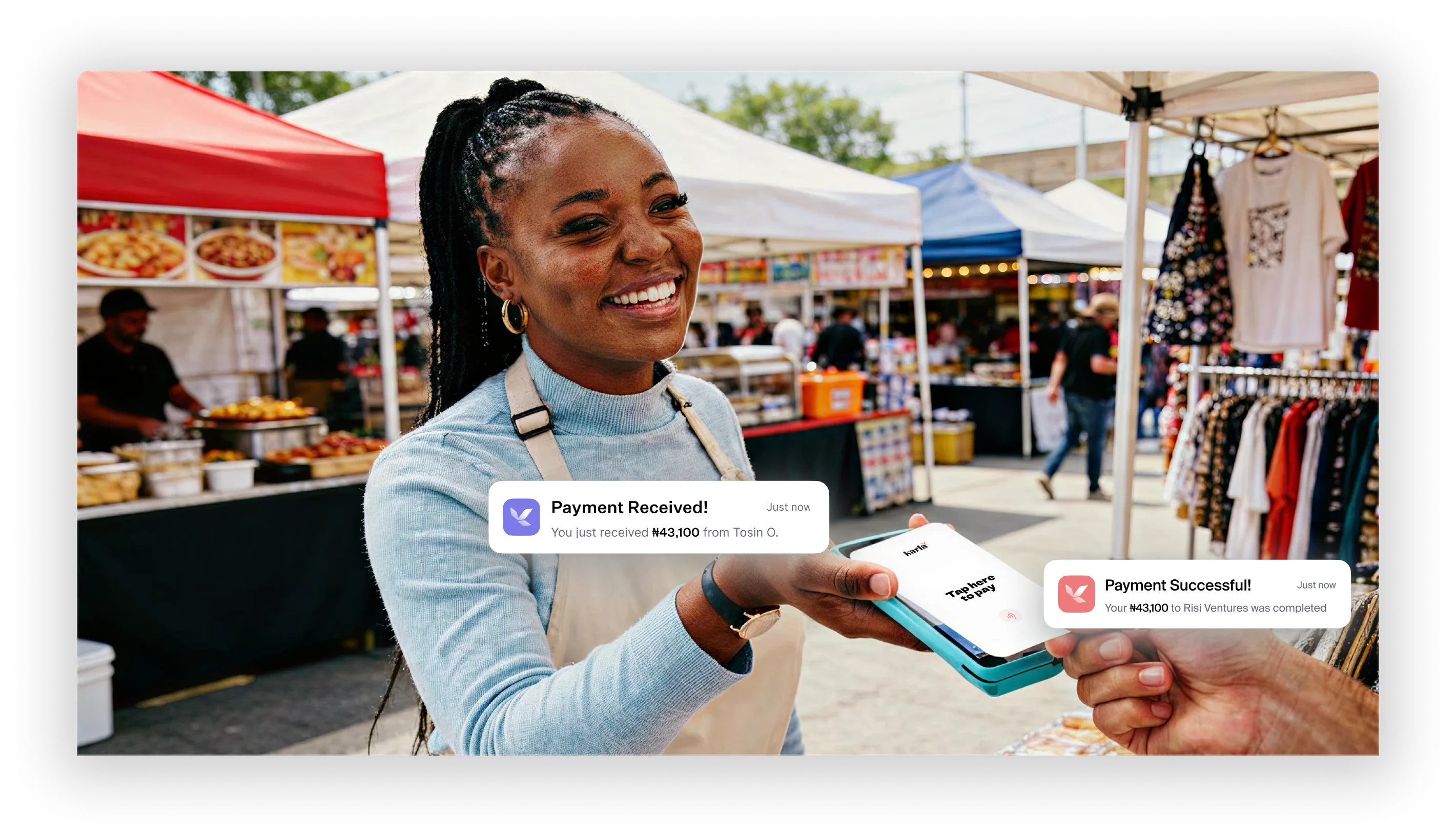 An image showing payment made with Karla pay in an event